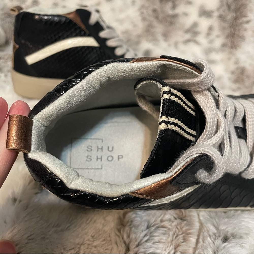 Step Up Your Style: Black Python High-Top Sneakers - image 8